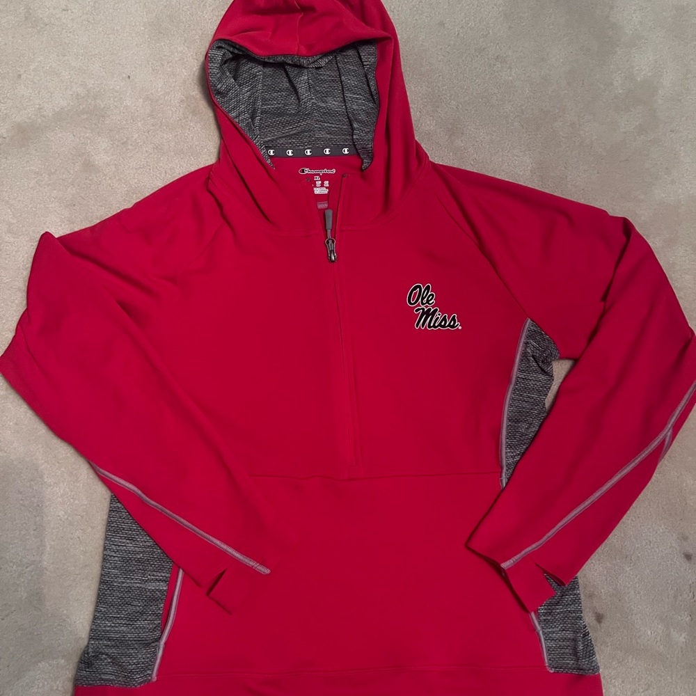 Champion Red and Gray Women's Hoodie